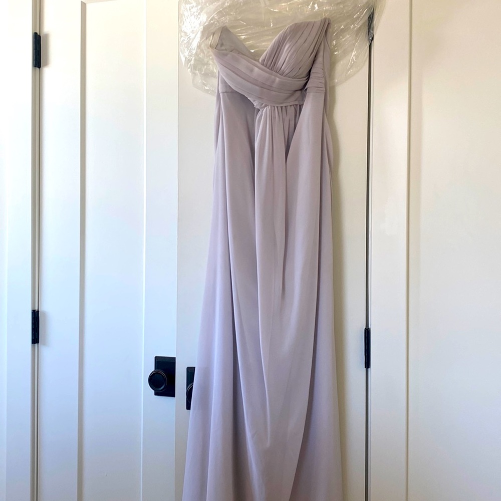 Bari Jay strapless bridesmaid dress in Silvercee BC-1579